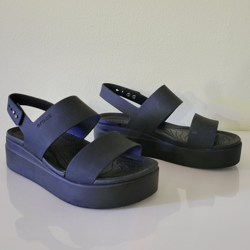 Crocs Brooklyn Low Wedge Platform Sandal Black